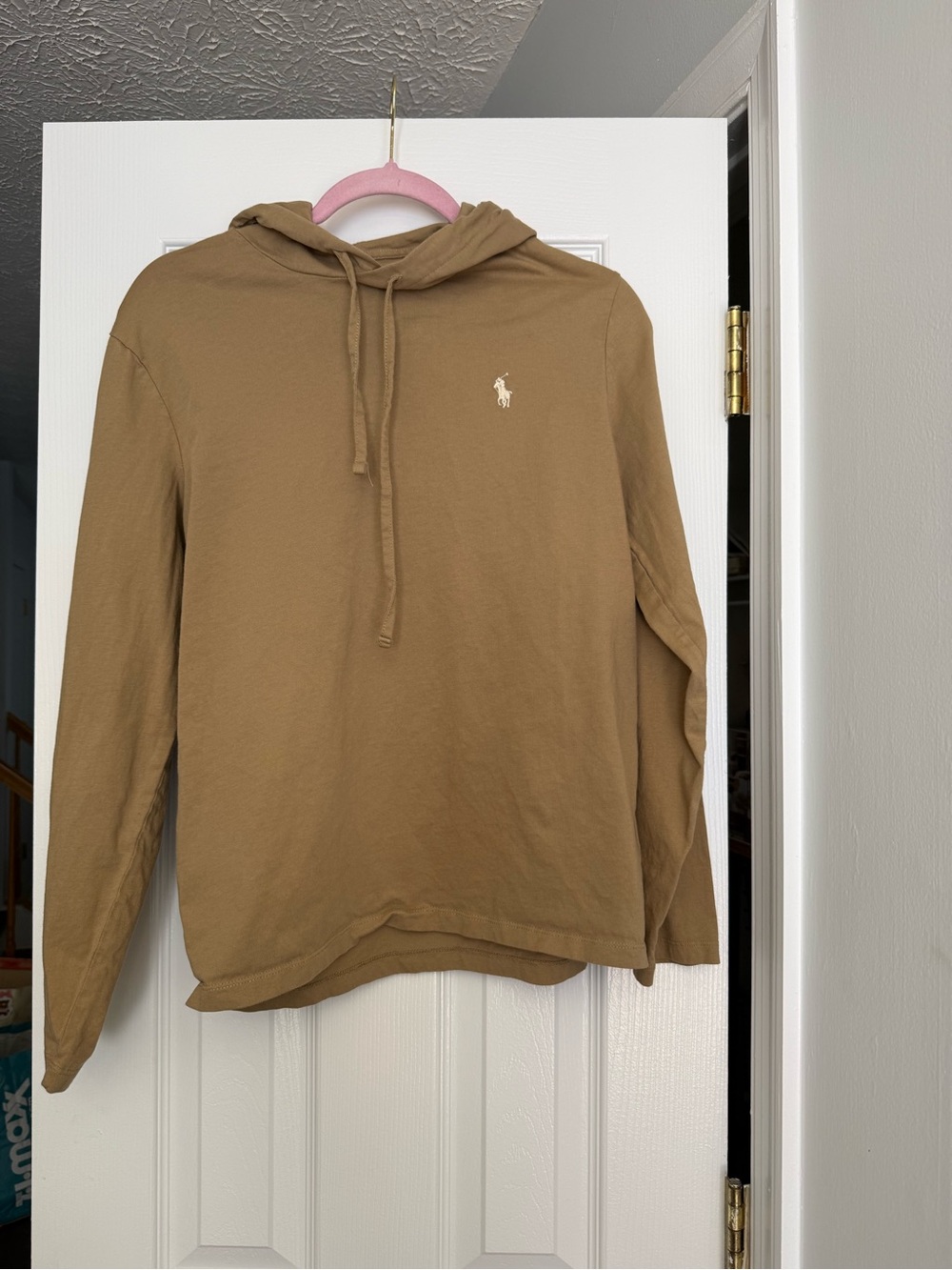 Polo by Ralph Lauren Tan Pullover Hoodie with Embroidered Pony